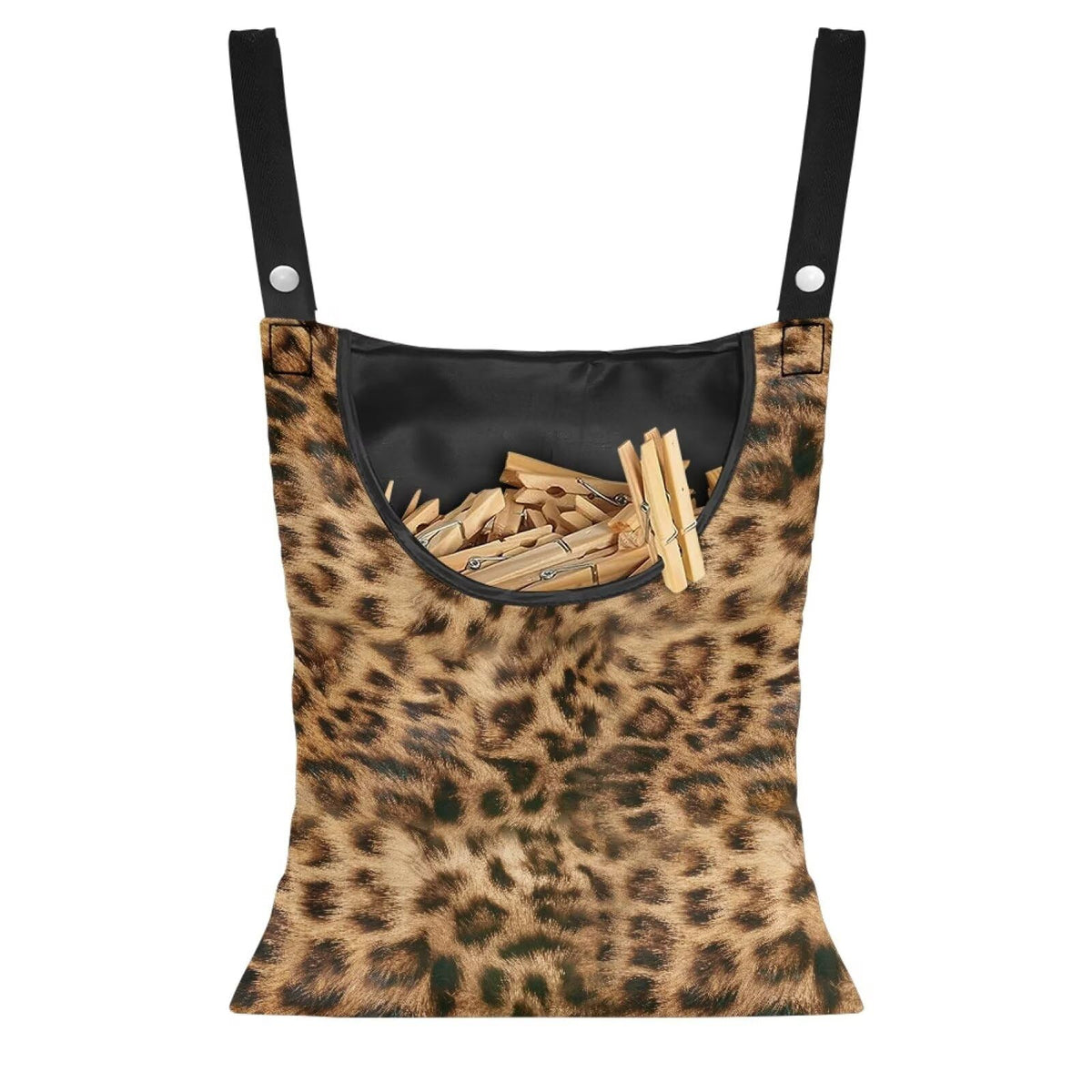Brown Leopard Print Clothespin Bags Moon Space