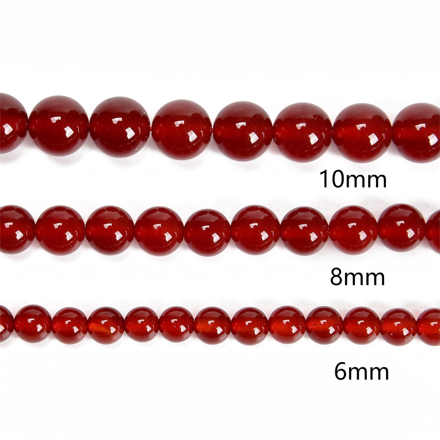 48Pcs 8mm Red Agate Natural Round Loose Real Stone Beads Gemstone Genuine for DIY Hand Made Craft Jewelry Bracelet Earring Necklace String Making Energy Healing Power