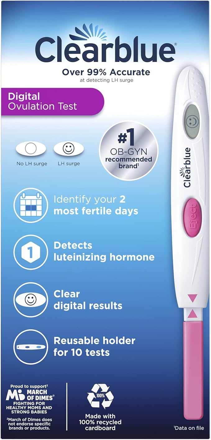 Clearblue Digital Ovulation Predictor Kit, Featuring with Digital Results, 10 Digital Ovulation Tests. (Pack of 2)