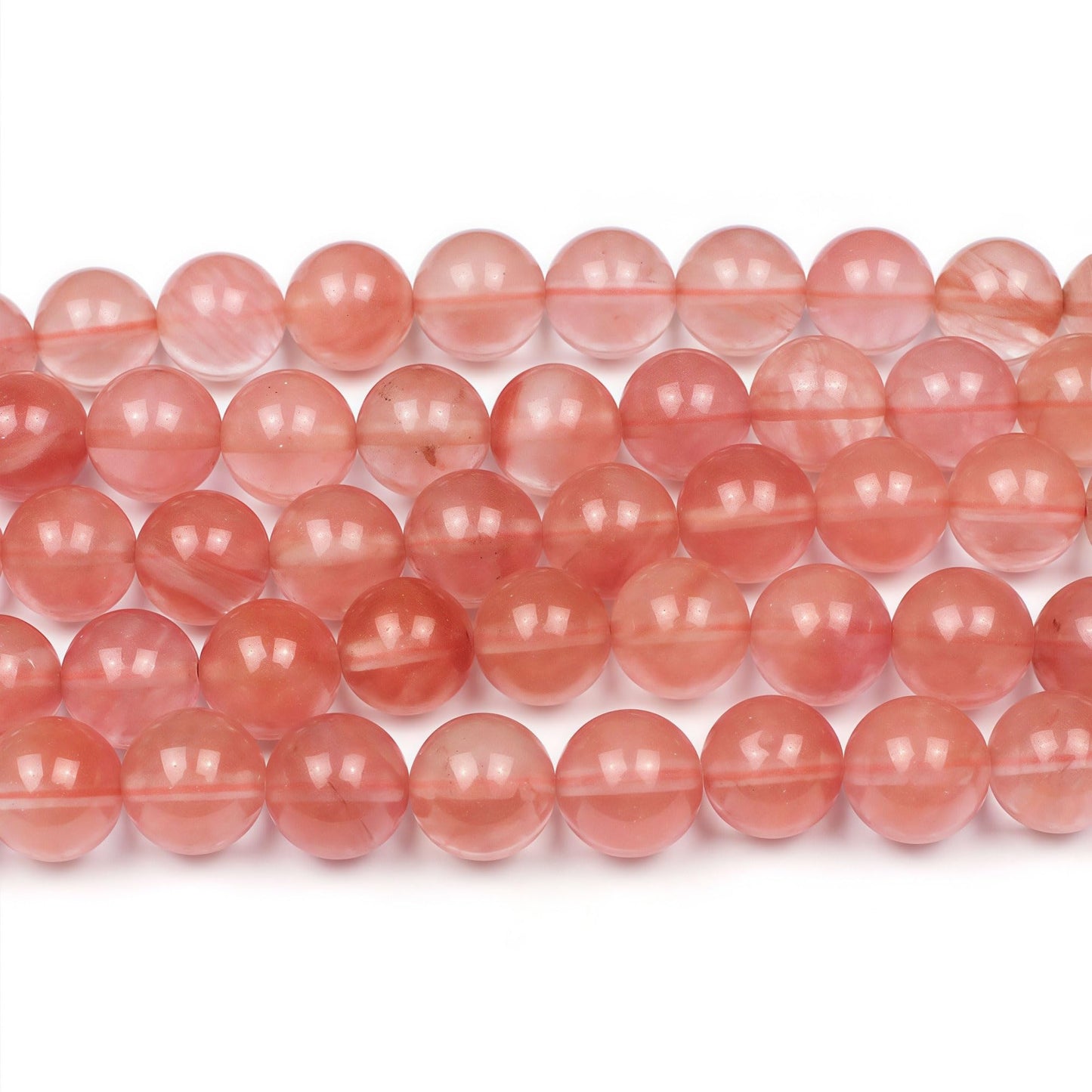 MJDCB Stone Beads Pink Crystal Round Loose Beads for Jewelry Making DIY Bracelet Necklace (6mm)