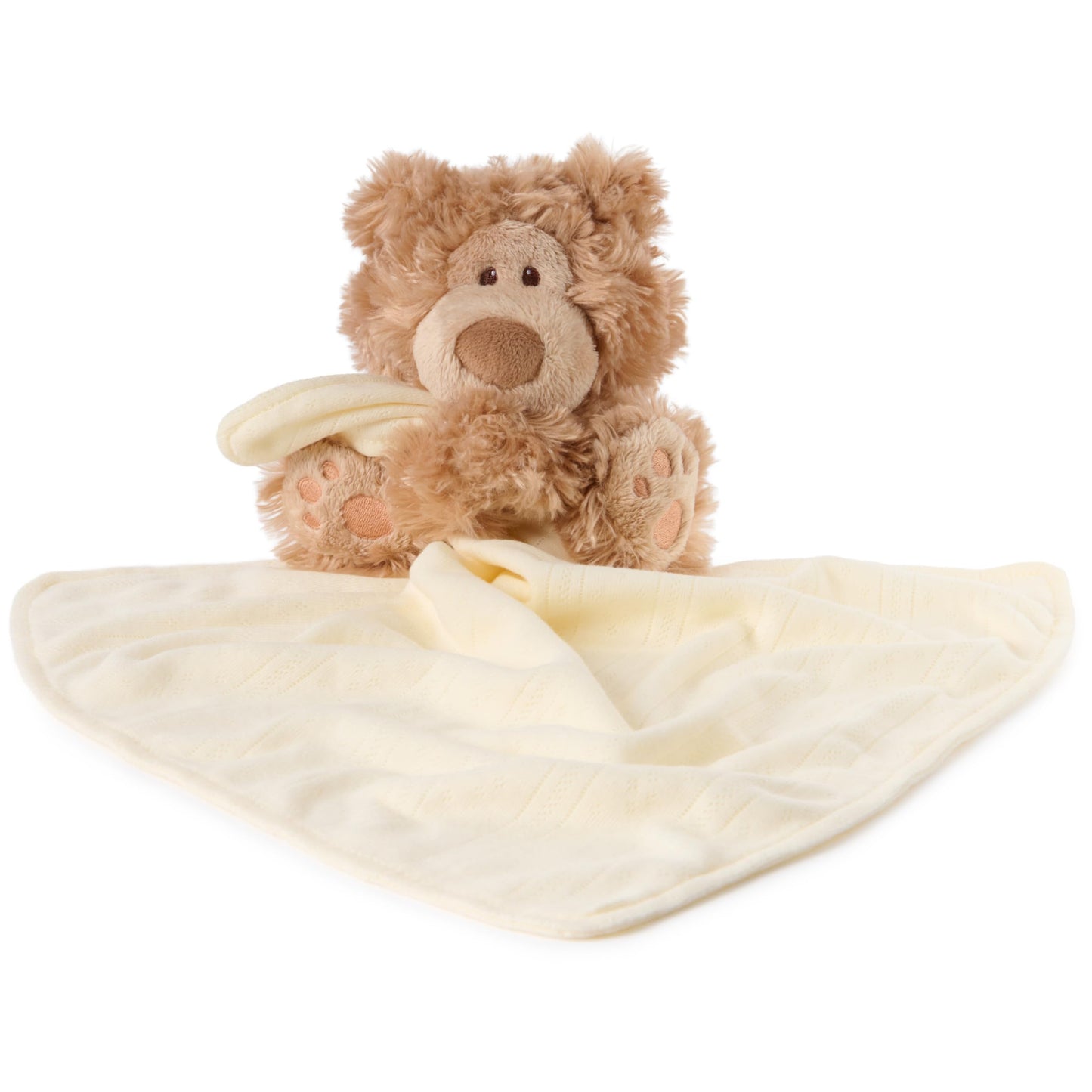 GUND Baby Philbin Plush Lovey, Teddy Bear with Baby Blanket, Stuffed Animal Sensory Toy, Brown, 14”