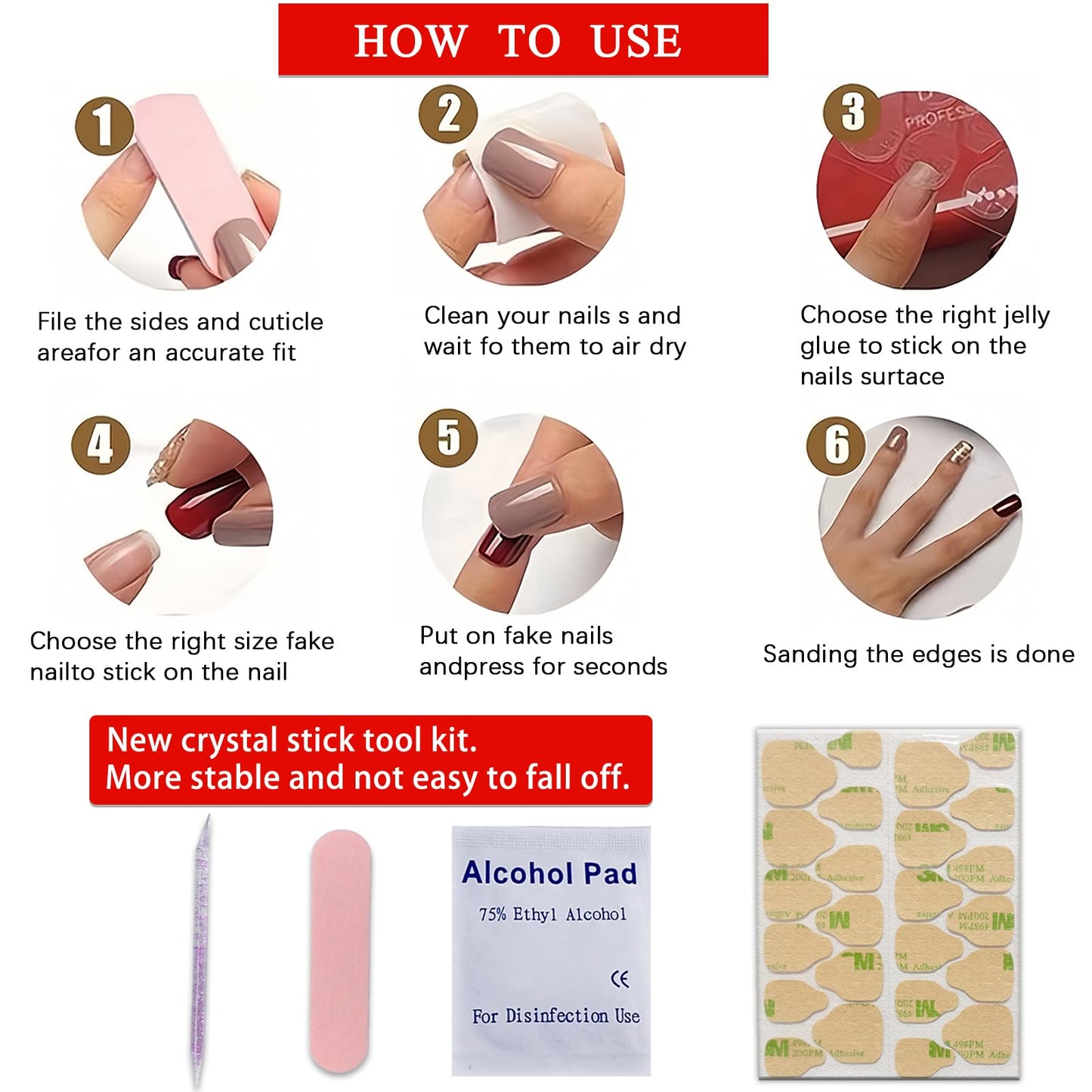 Red and Black Gradient Press on Nails Medium Almond Fake Nails Ombre Red Designs Full Cover Acrylic Glossy False Stick on Nails Classical for Women Girls Manicure Decoration 24 Pcs