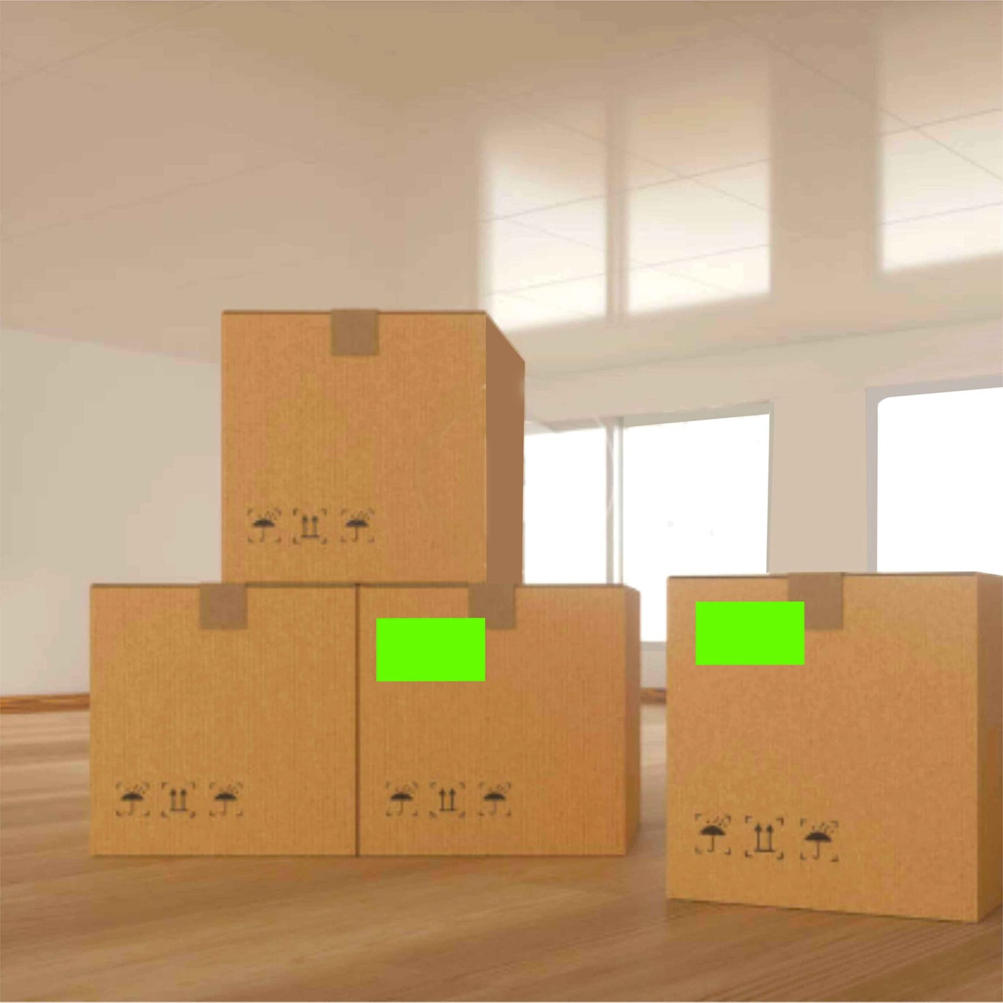 PARLAIM 3 x 5 inch Rectangle Sticker Labels, 250PCS Adhesive Color Coding Stickers for Moving Box Inventory Label, Fluorescent Green