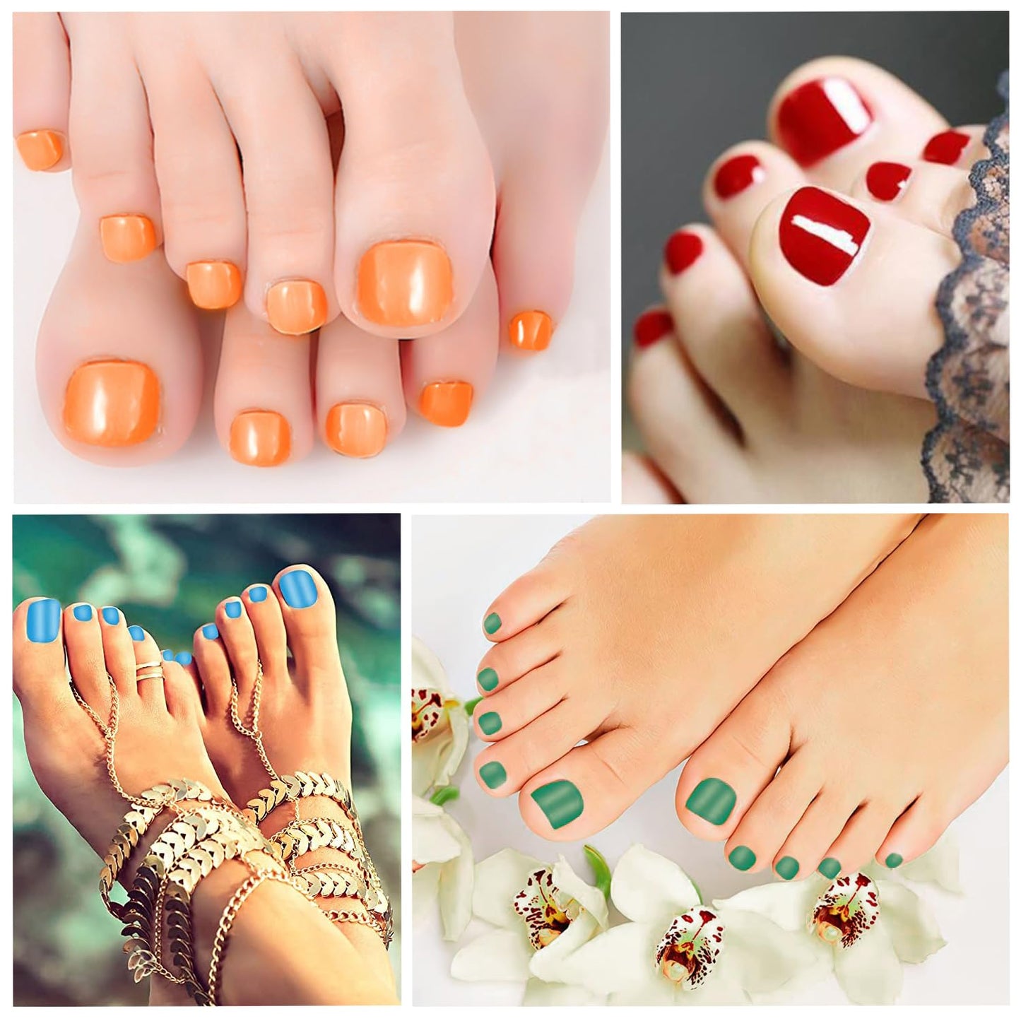 DANNEASY 20 Color Toenail Nail Stickers and Wraps - Full Nail Polish Strips with Adhesive, Gel Nail Polish, File and Cuticle Stick