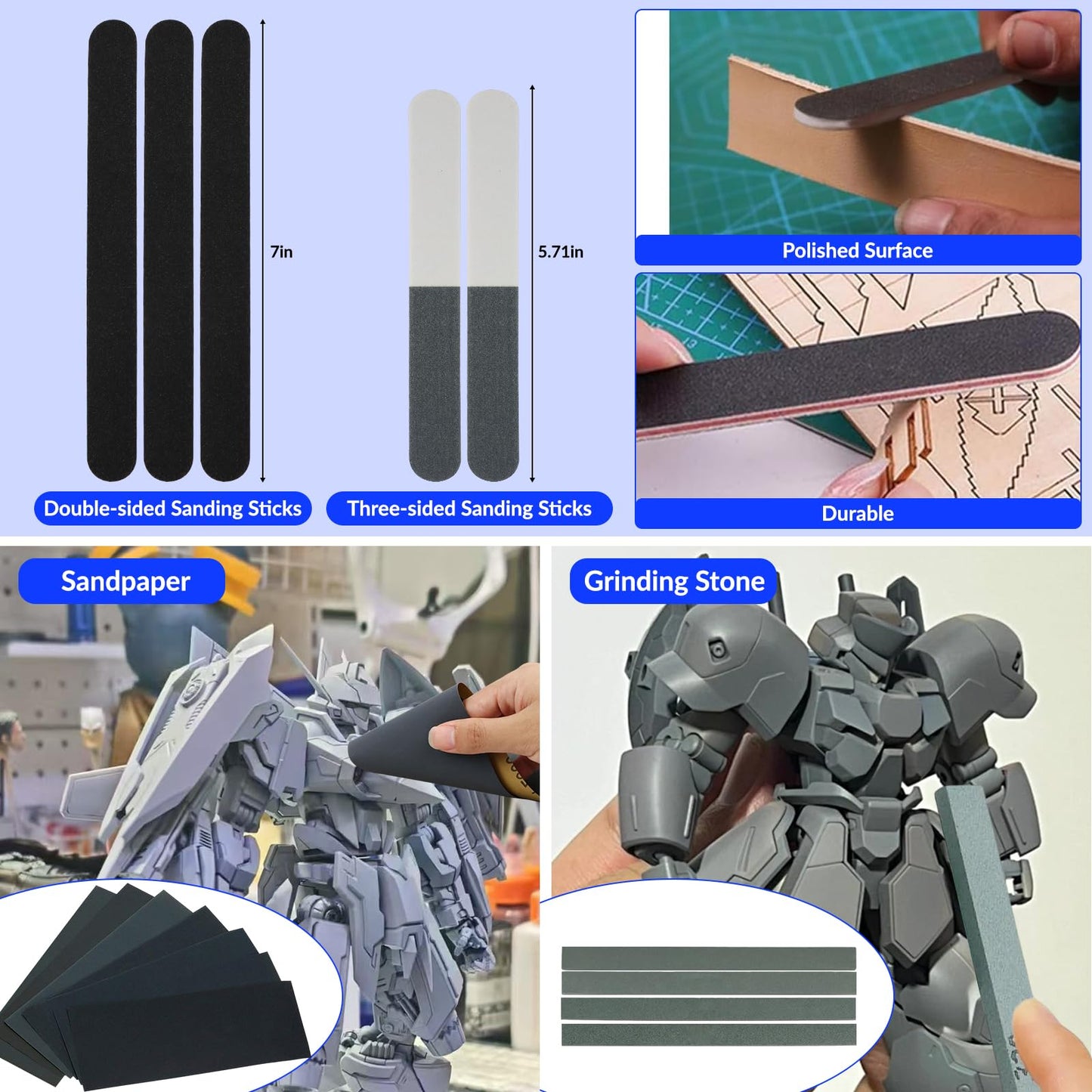 Gundam Tool Kit, 170 Pcs Professional Model Tool Kit for Gundam, Model Kit Tools with Decals Sticker Operated Box, Gunpla Tool Kits for Adults, Model Building Tools Hobby Tools for Repairing Painting