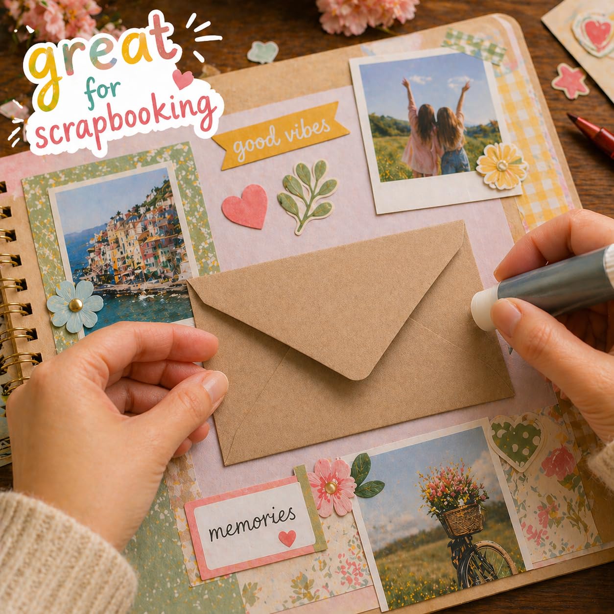 Kraft Mini Envelopes Brown Kraft Gummed Envelopes for Gift Cards and Business Cards (4"x2.75" 60 Pack)