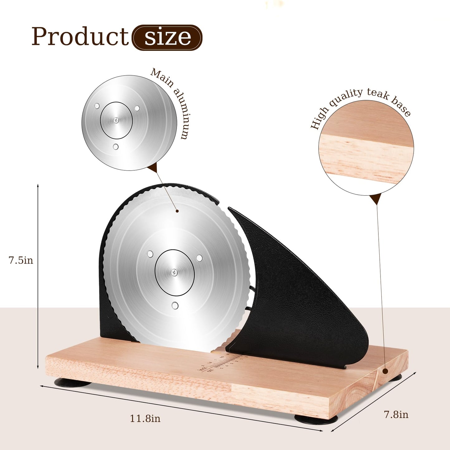 Upgraded Manual Bread Slicer for Homemade Sourdough Bread with Measurement Marks, Adjustable 0"-0.8" Thickness Hand Crank Bread Slicer with Suction Cup for Even Slicing, Kitchen and Commercial, Black