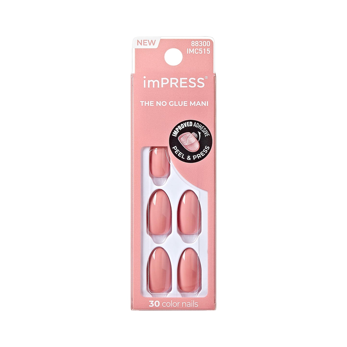 KISS imPRESS Color Press-On Manicure Fake Nails, Sweet Aroma Blue- Short & Square, Solid Pink, Ready To Wear, Chip Proof, Smudge Proof, No Dry Time, Mini File & More | 30 Count