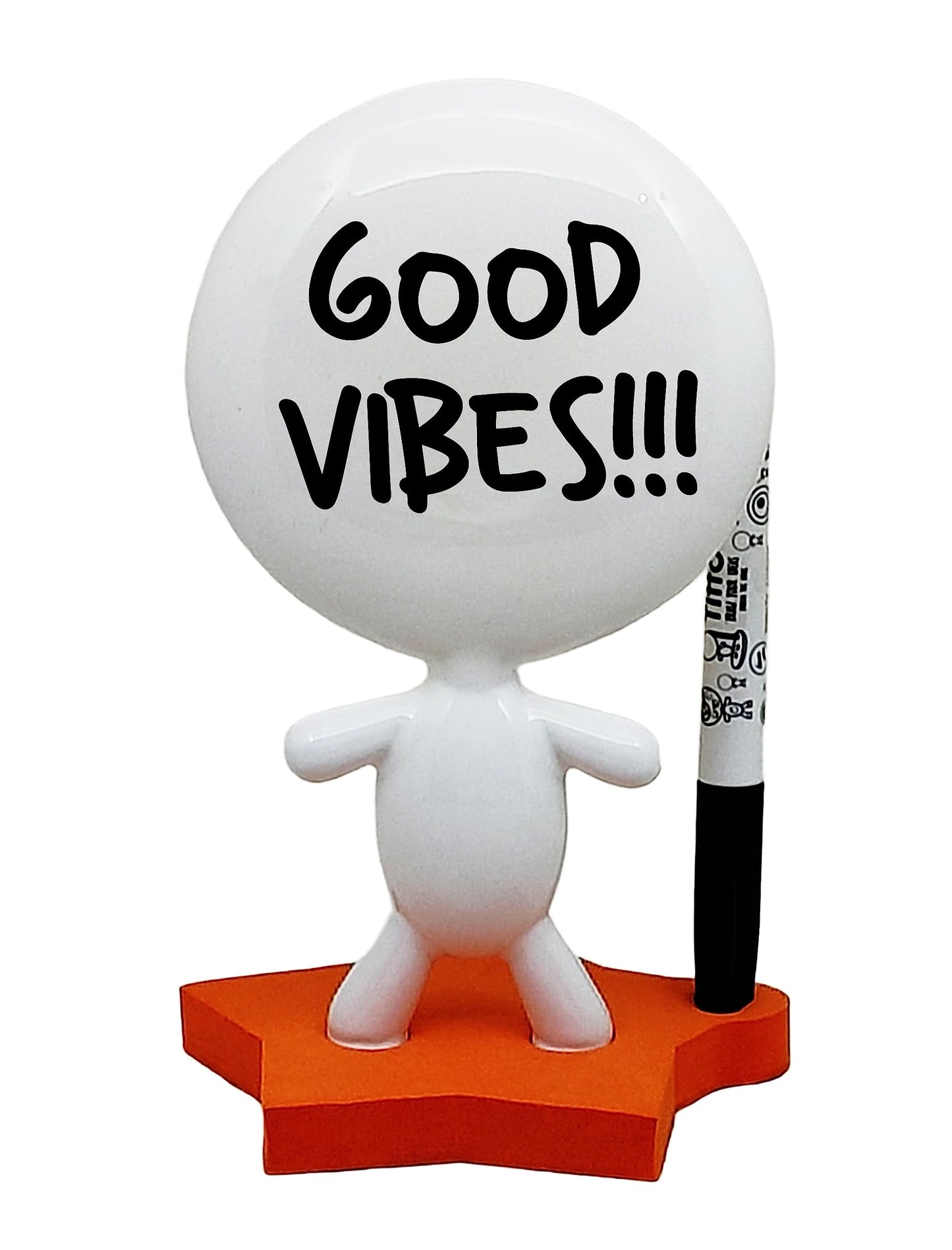 Coworkers Office Gift - Dry Erase Board - Back to School Gifts - Ceramic Whiteboard Doll - TITTO Star, Draw Your Ideas - Home Decor Design (Orange)
