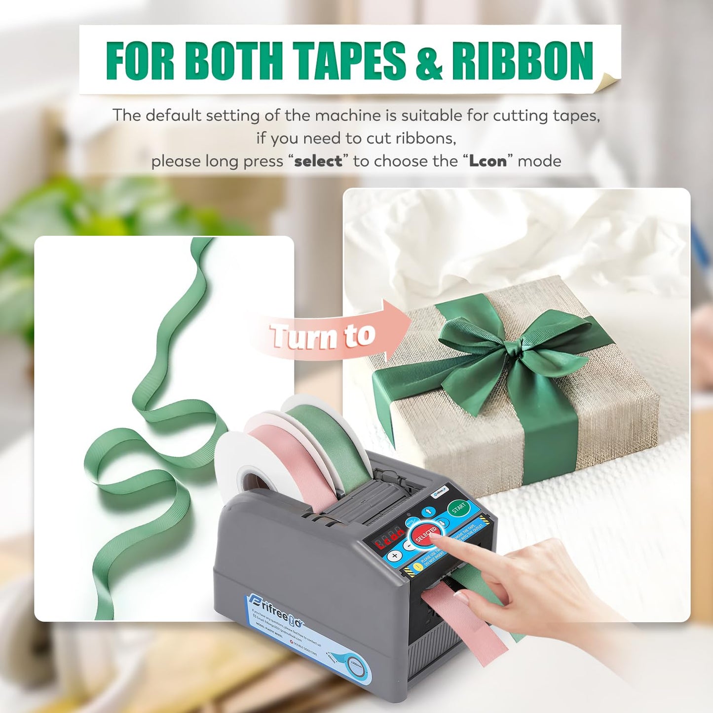 Frifreego Automatic Tape Dispenser Electric Tape Cutter, 39" MAX Cutting Length, with Manual & Auto Modes, Cutting Various Tapes with 0.24-2.36" Width, for Office Warehouse Use, Package Packing