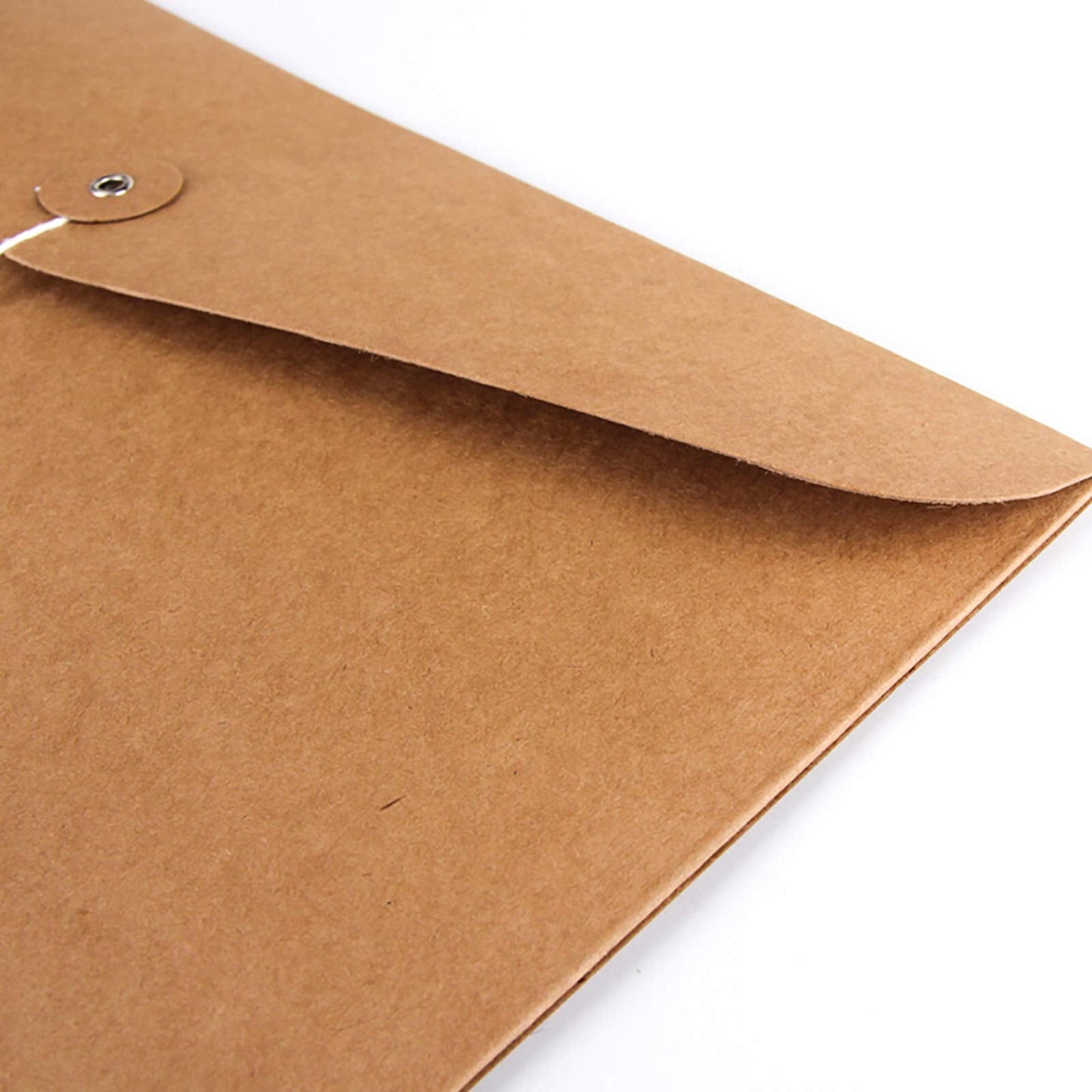 VANRA Kraft String Envelope File Folder Project Pockets File Jacket Document Organizer Flat-No Expansion A4 Letter Size(Kraft Brown,Pack of 5)