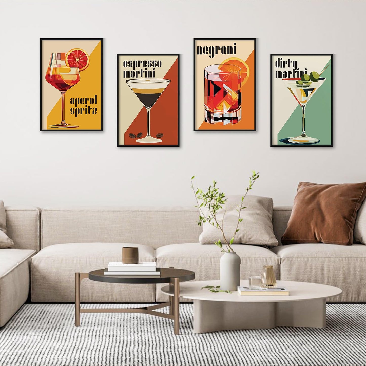 4 Pack Framed Paint by Numbers Kit for Adults with Wooden Easel, Cocktail Paint by Numbers with Frame for Beginner, Retro Cocktail Adult Paints by Number Kits on Canvas Framed for Wall Decor 8 x 12 In