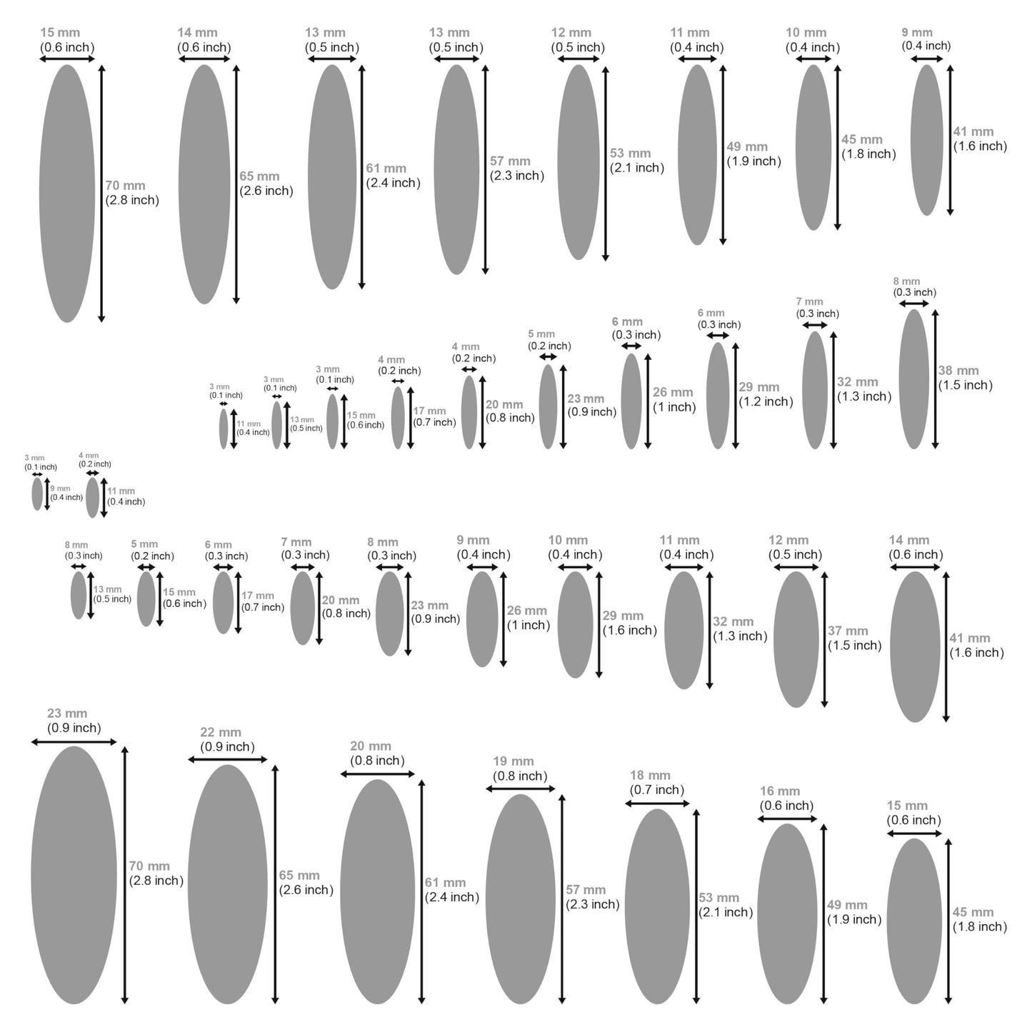 Aleks Melnyk No.208 Metal Ellipse Template, Stencil, Geometric Template, Ellipse Master, Art Oval Tool, Lapidary, Cabochons, Geometric Ruler, Jewelry Oval