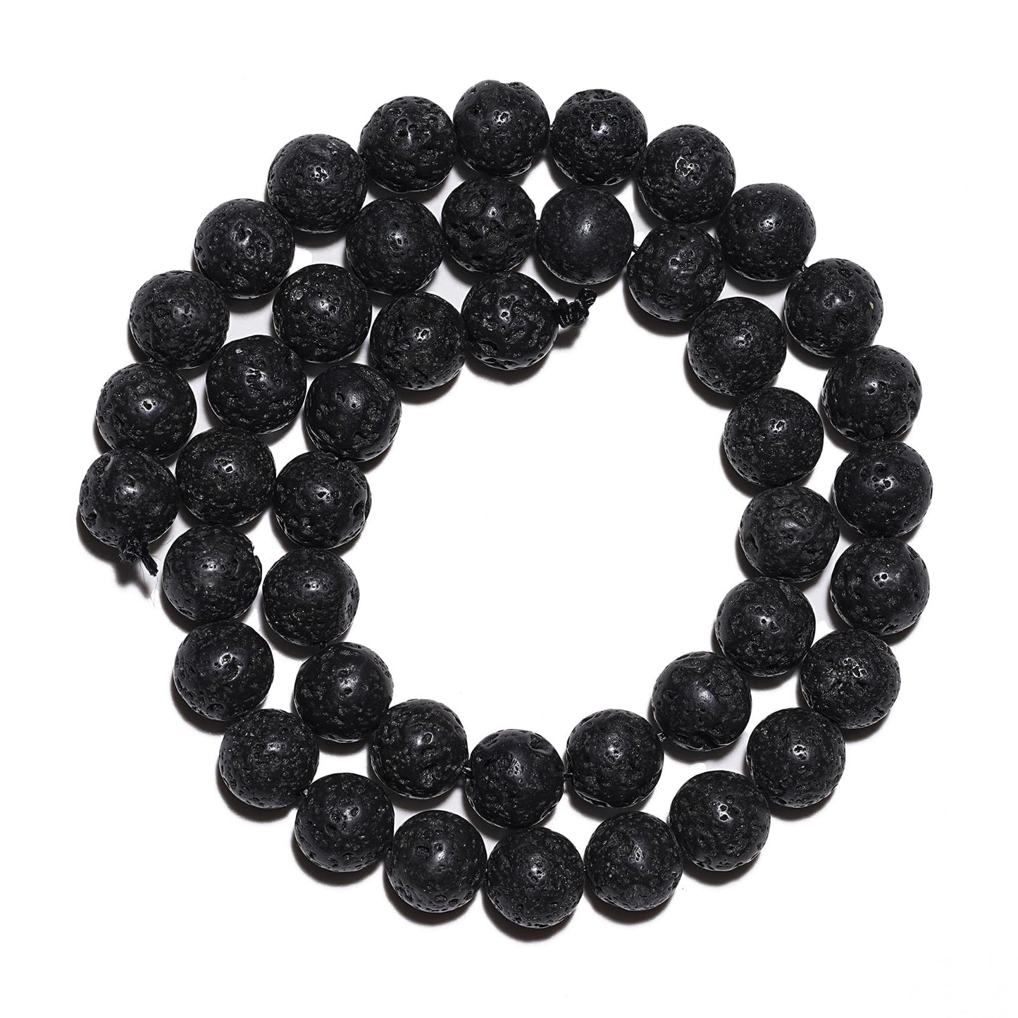 8mm Natural Black Lava Beads Volcanic Rock Gemstone Beads for Bracelets Jewelry Making 15inch Loose Beads
