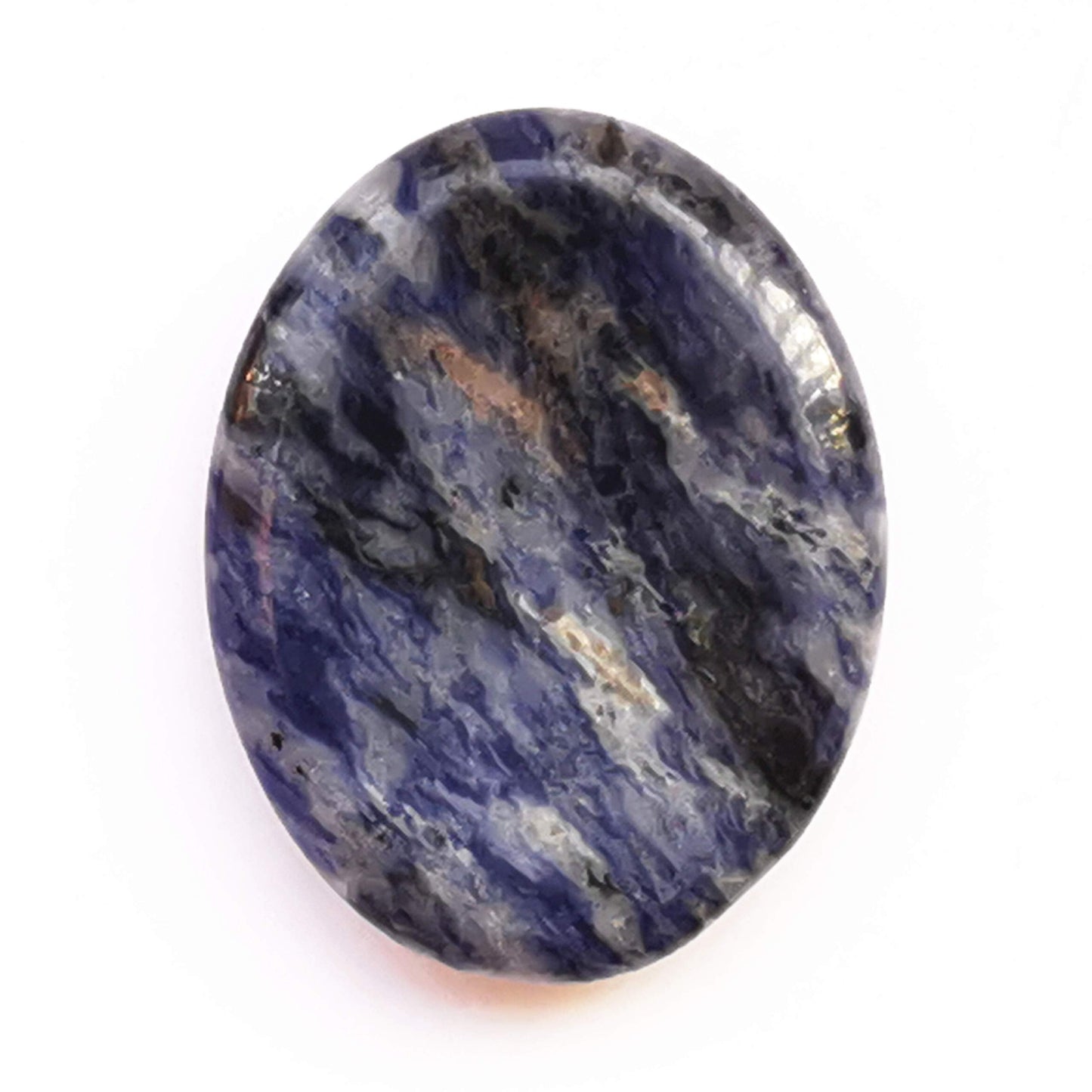 Bacatgem 1 Pcs Natural Sodalite Crystal Thumb Worry Stone,Stress Relax Healing Reiki Crystal Pocket Palm Stones