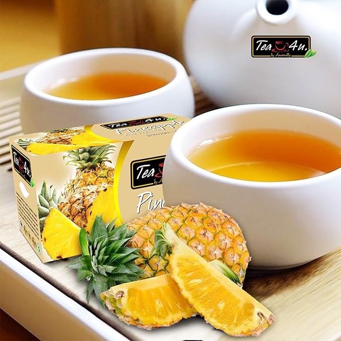 Tea4U Flavored Black Ceylon TeaBags (Pineapple) - Ideal Quality from Sri Lanka's Finest Leaves and Expertly Blended - 25 Count