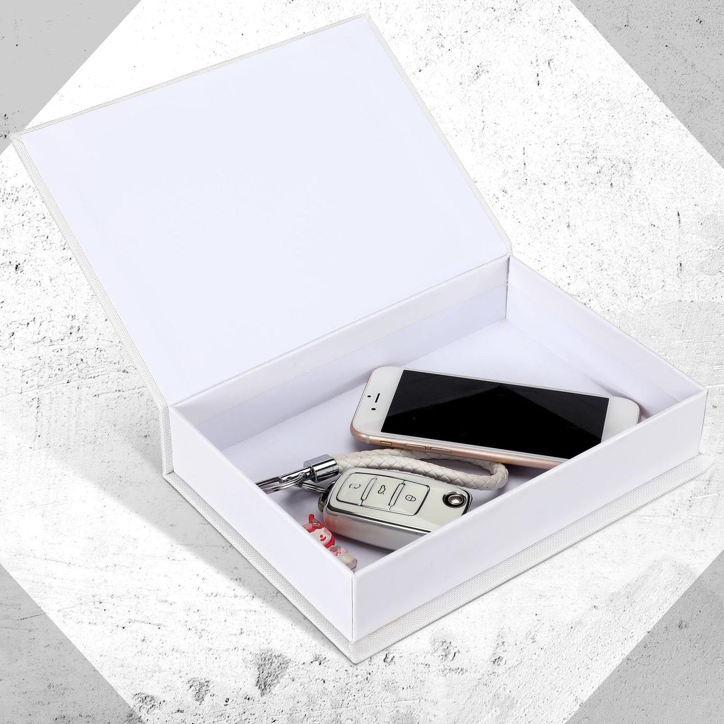 Tioncy 3 Pcs Fake Book Box Neutral Linen Book Box Decorative Faux Prop Storage for Farmhouse Home Decor shelf Table Card Photo DIY Keepsake Gift(8.6 x 6.1 x 1.8 Inch,White)