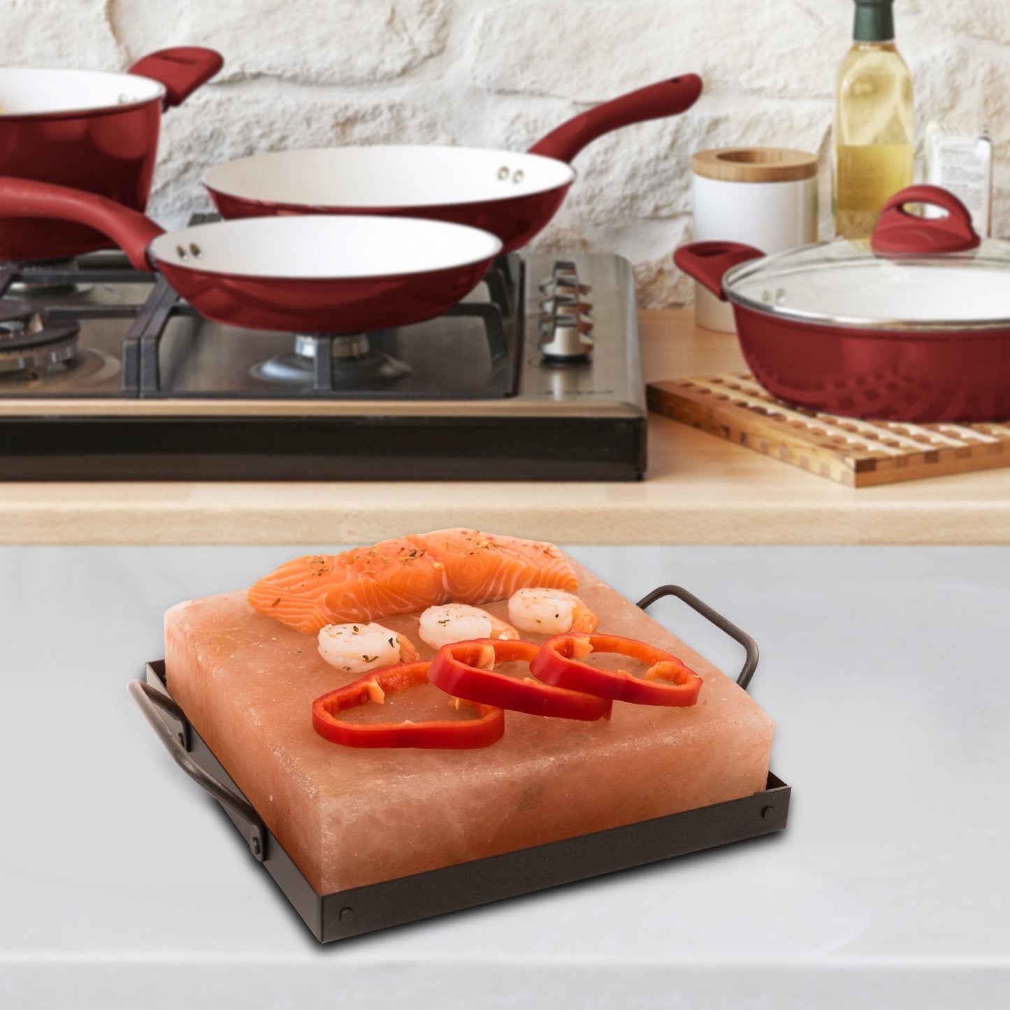 Himalayan Chef Natural Himalayan Crystal Salt cooking plate 8" X 8" X 2"