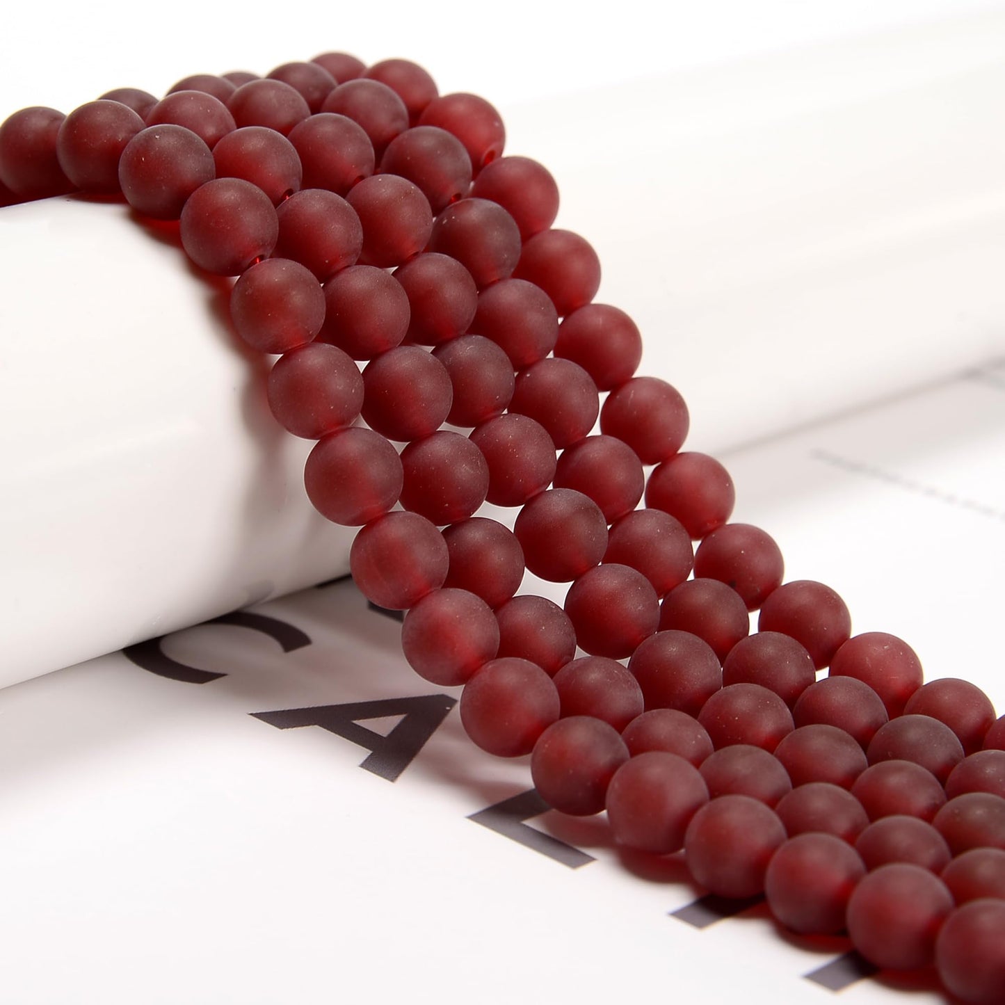65Pcs 6mm Frosted red Agate Natural Round Loose Real Stone Beads Gemstone Genuine for DIY Hand Made Craft Jewelry Bracelet Earring Necklace String Making Energy Healing Power