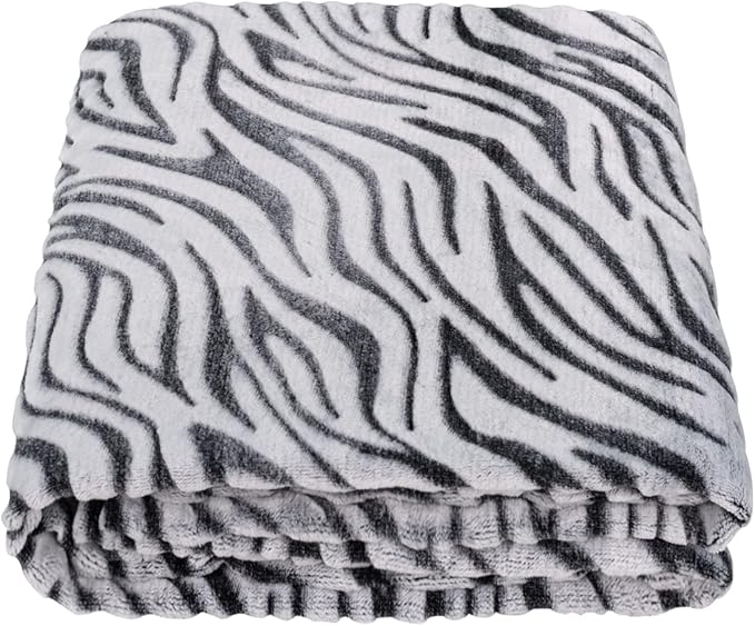 SOCHOW Uragiri Flannel Fleece Throw Blanket, Lightweight Super Soft Cozy Plush Bed Blanket, 60 x 80 Inches, Black Zebra