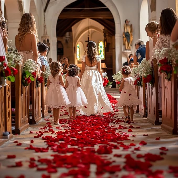 Eslibin 340 PCS Real Red Rose Petals, 3.17oz Dried Flower Confetti Petals for Wedding Flower Girl to Throw at Wedding Party, Romantic Night Bridal Shower Valentine's Day Decor