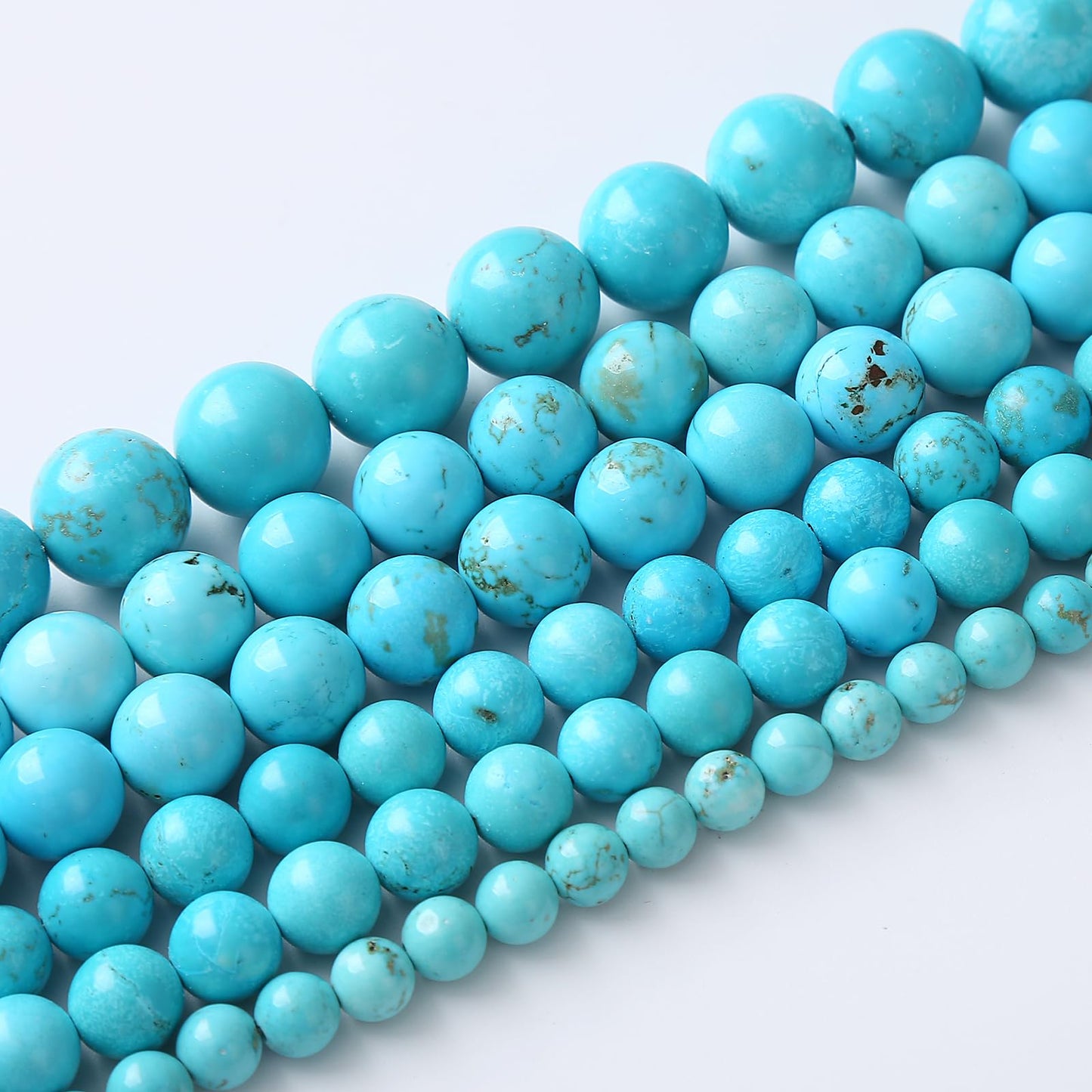 8mm 45pcs A+ Natural Blue Turquoise Beads Round Spacer Loose Stone Beads for Jewelry Making DIY Bracelet Necklace Accessories