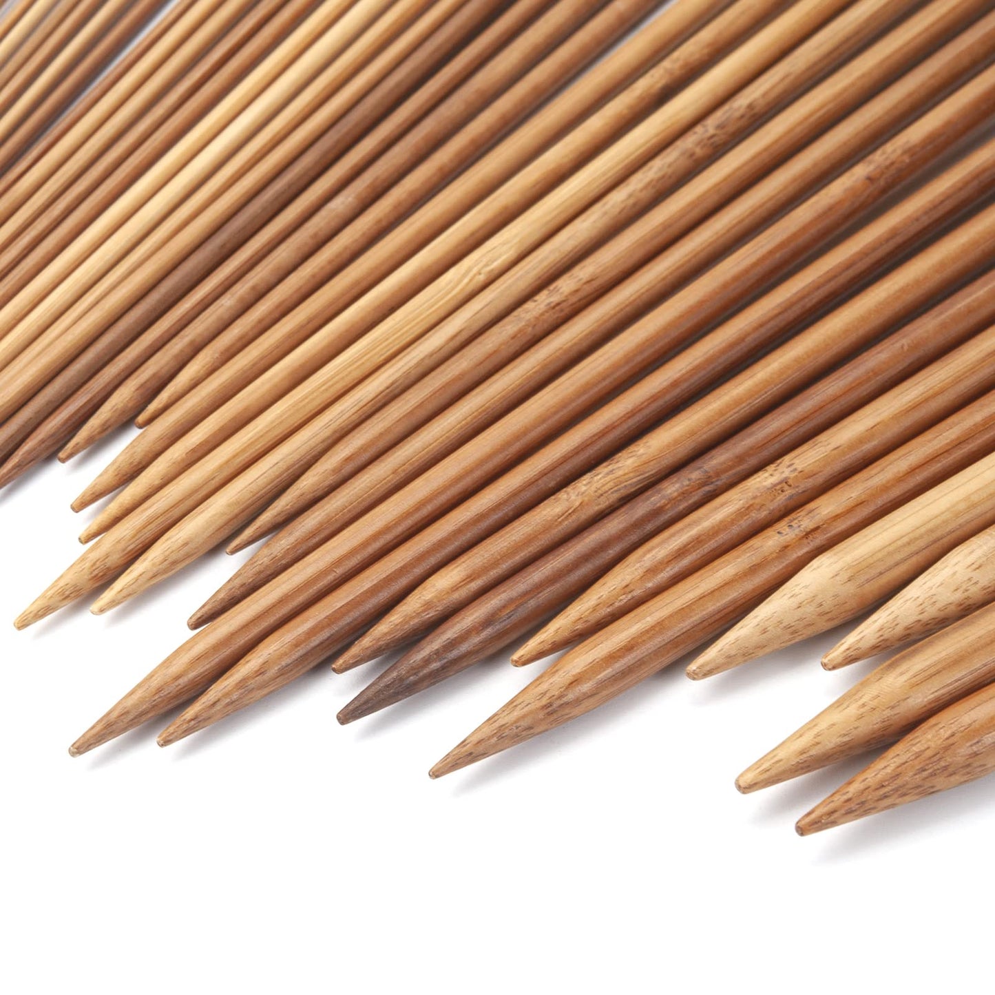 Bamboo Knitting Needles Set, Wooden Knitting Needles for Beginners, 18 Pairs US Size 0-15 (2.0-10.0mm) 14 Inch Long Straight Wood Knit Needle Single Point for Sweaters, Socks, Shawl and Scarf