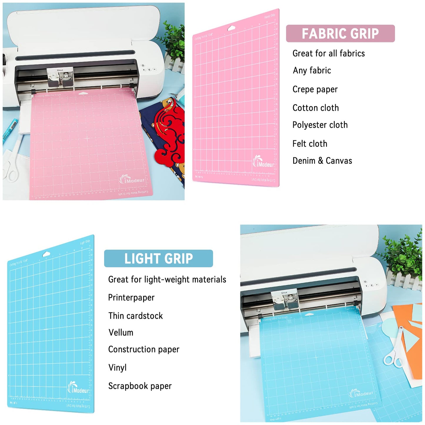 IModeur 10 Pack Cutting Mats -12"x12" Cutting Mats for Cutting machine Accessories - Mats for Explore Air 2/ Maker 2/3