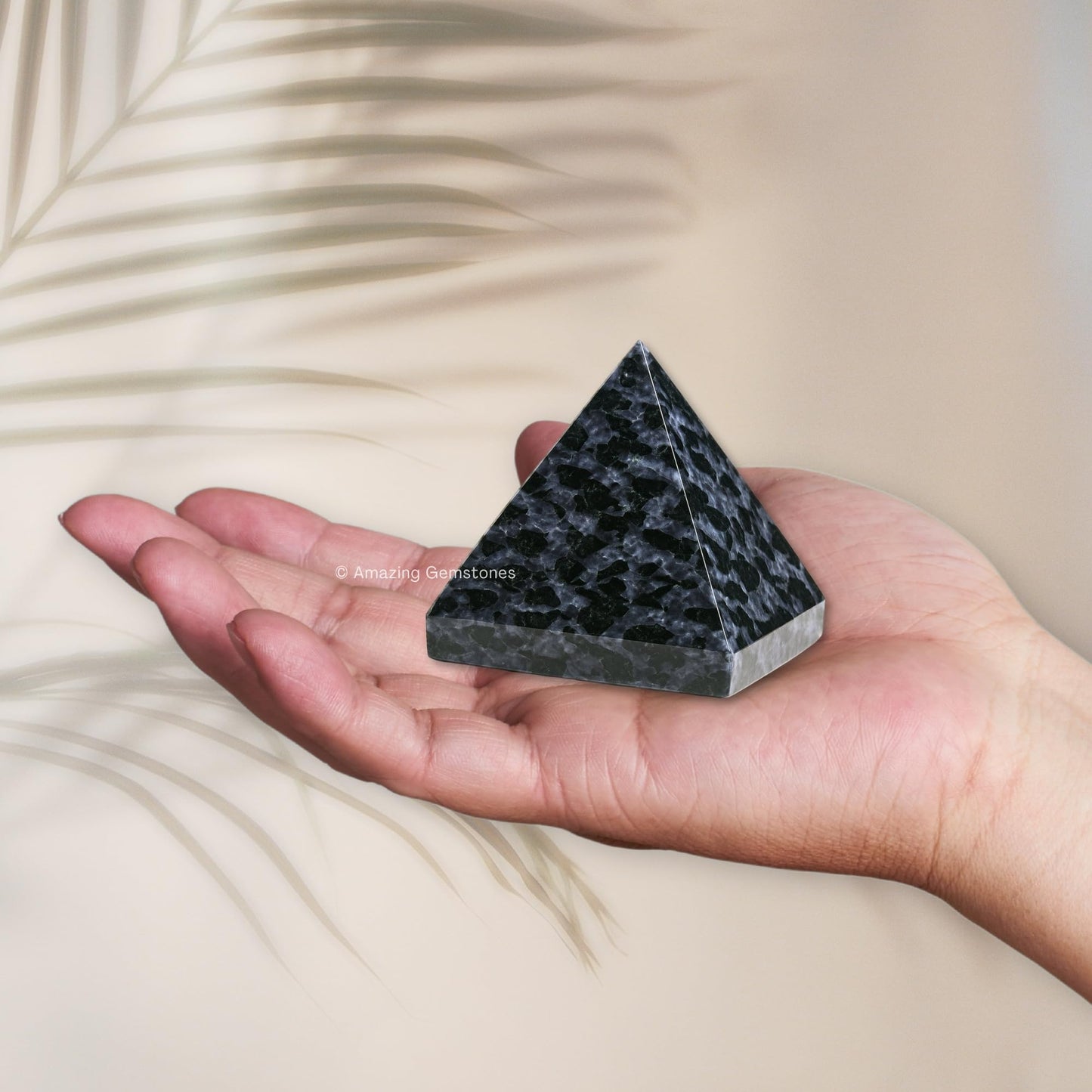 Amazing Gemstone Indigo Gabbro Pyramid Crystal Healing Stones - 2" Great Pyramid Figurine of Natural Stone Pyramid for Meditation, Reiki, Chakra Balancing and Crystal Pyramids Grid