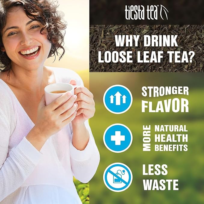 Tiesta Tea - Golden Milk, Loose Leaf, Sweet Turmeric Herbal Tea, Premium Non-Caffeinated Herbal Blend, Make Hot or Iced, Brews Up to 200 Cups, 16 oz Resealable Bulk Pouch