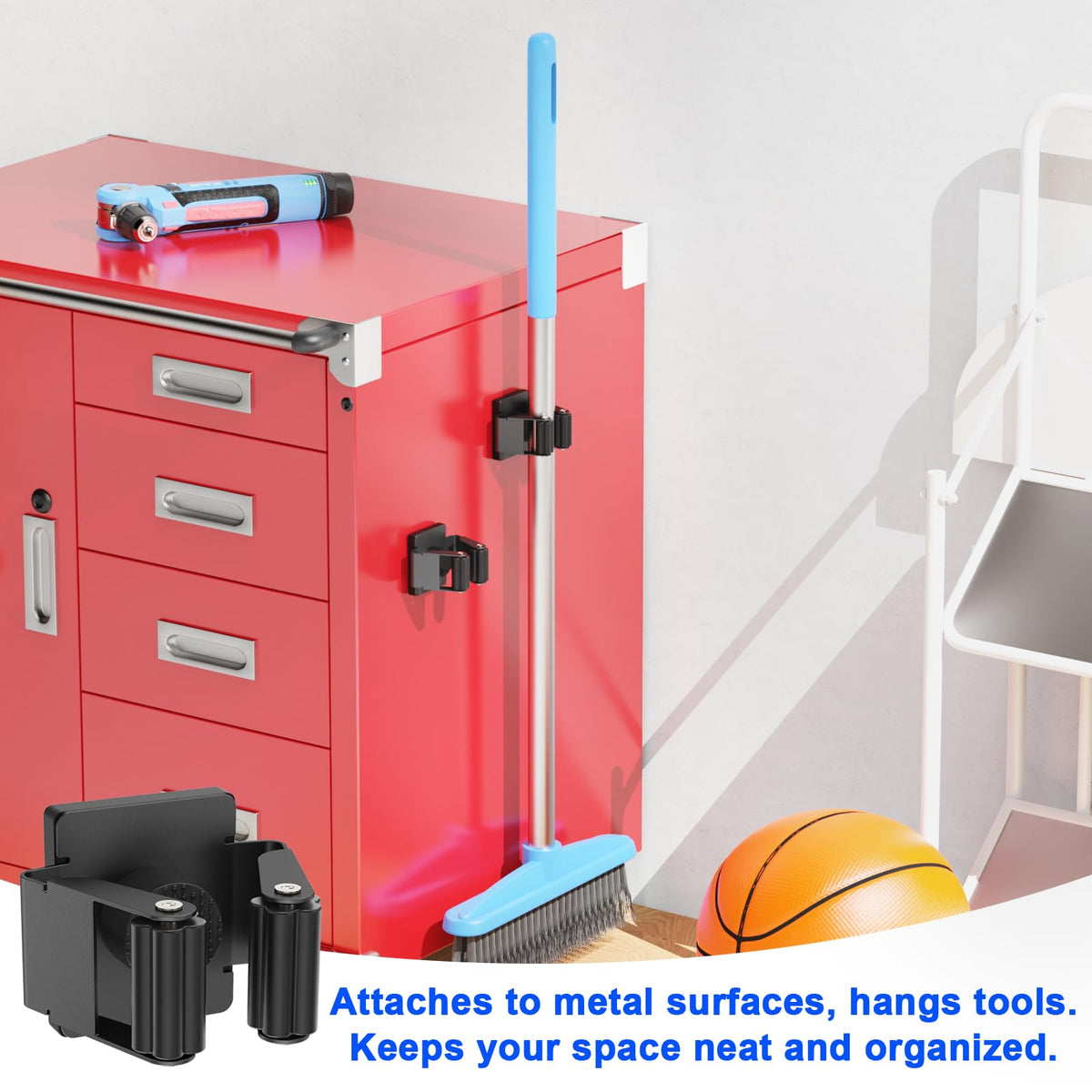 Strong Magnetic Mop Broom Holder (2 Count)