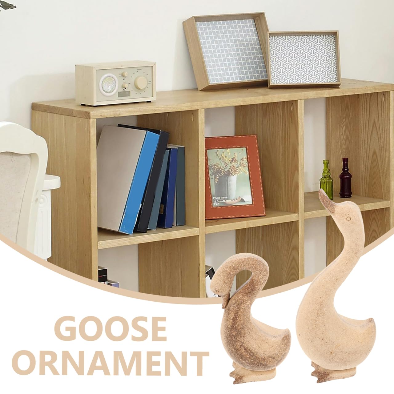 EXCEART Wooden Goose Ornaments 9.45 Inch DIY Painting Craft Kit for Kids Home Decor Table Centerpiece Garden Figurines