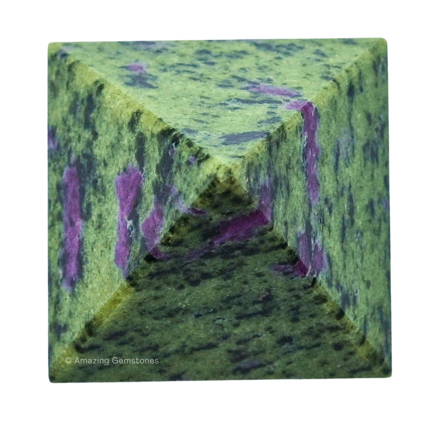 Amazing Gemstone Ruby Zoisite Pyramid Crystal Healing Stones - 2" Great Pyramid Figurine of Natural Stone Pyramid for Meditation, Reiki, Chakra Balancing and Crystal Pyramids Grid