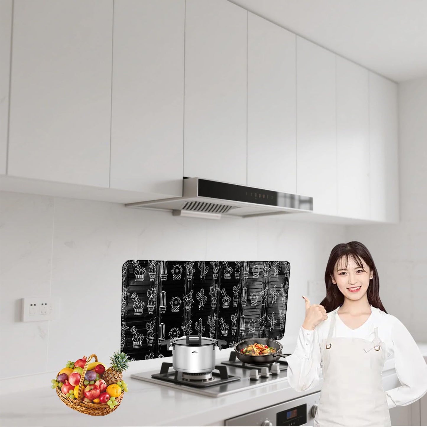 3 Sided Oil Splatter Guard - NeilBee 2Pcs Foldable Grease Splatter Screen, Splatter Shield for Stove Top Cooktop, Oil Barrier Oil Proof Plate Board for Cooking Kitchen Restaurant Use