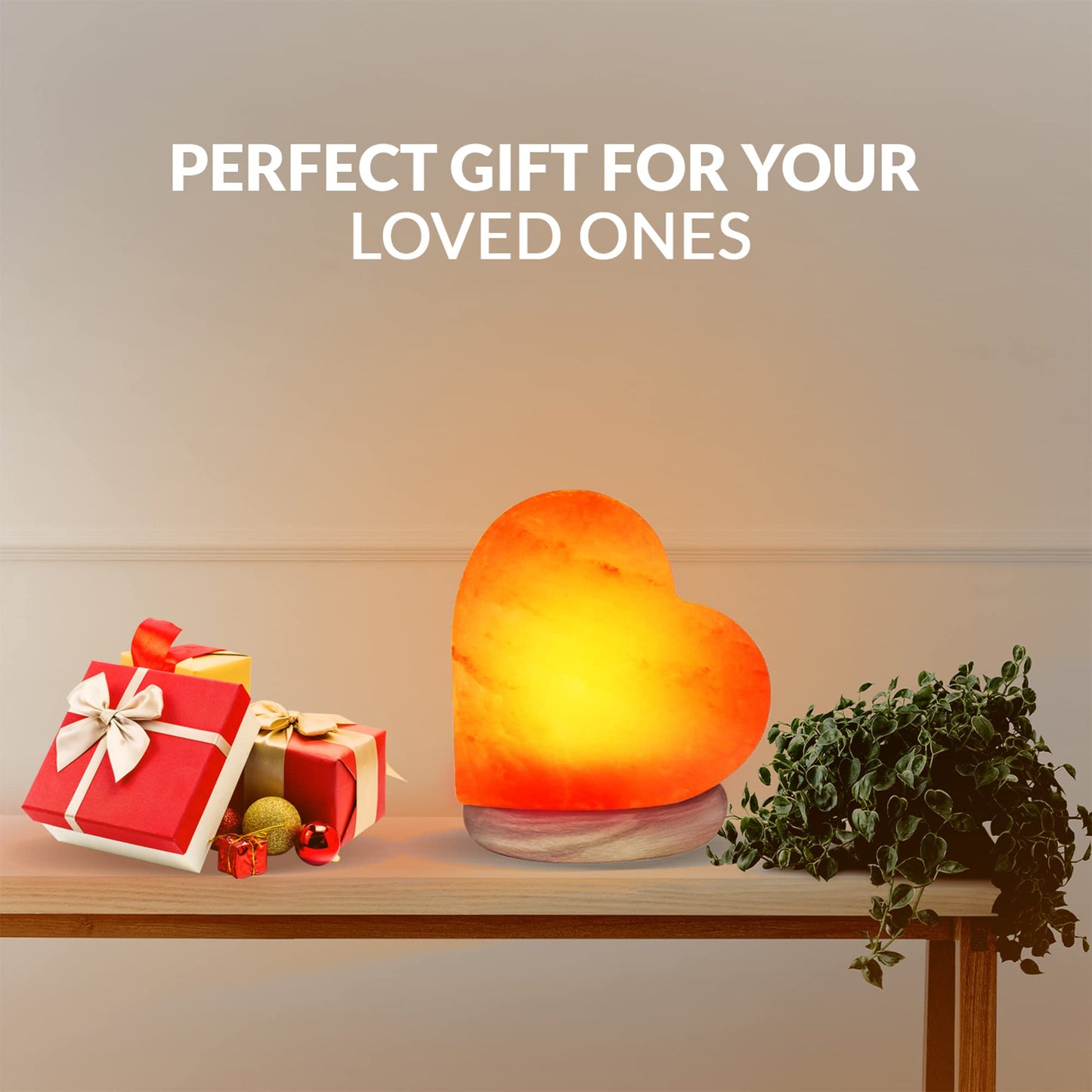Himalayan Glow 944AC USB Heart Salt Lamp, Multicolor Night light, Best Home Decor by WBM