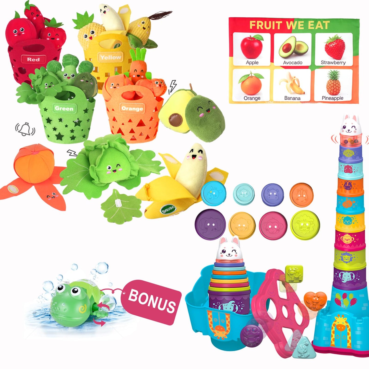 WOWOHAGE Baby Toddler Sorting & Stacking Toys for 1 Year Old Girls Boys