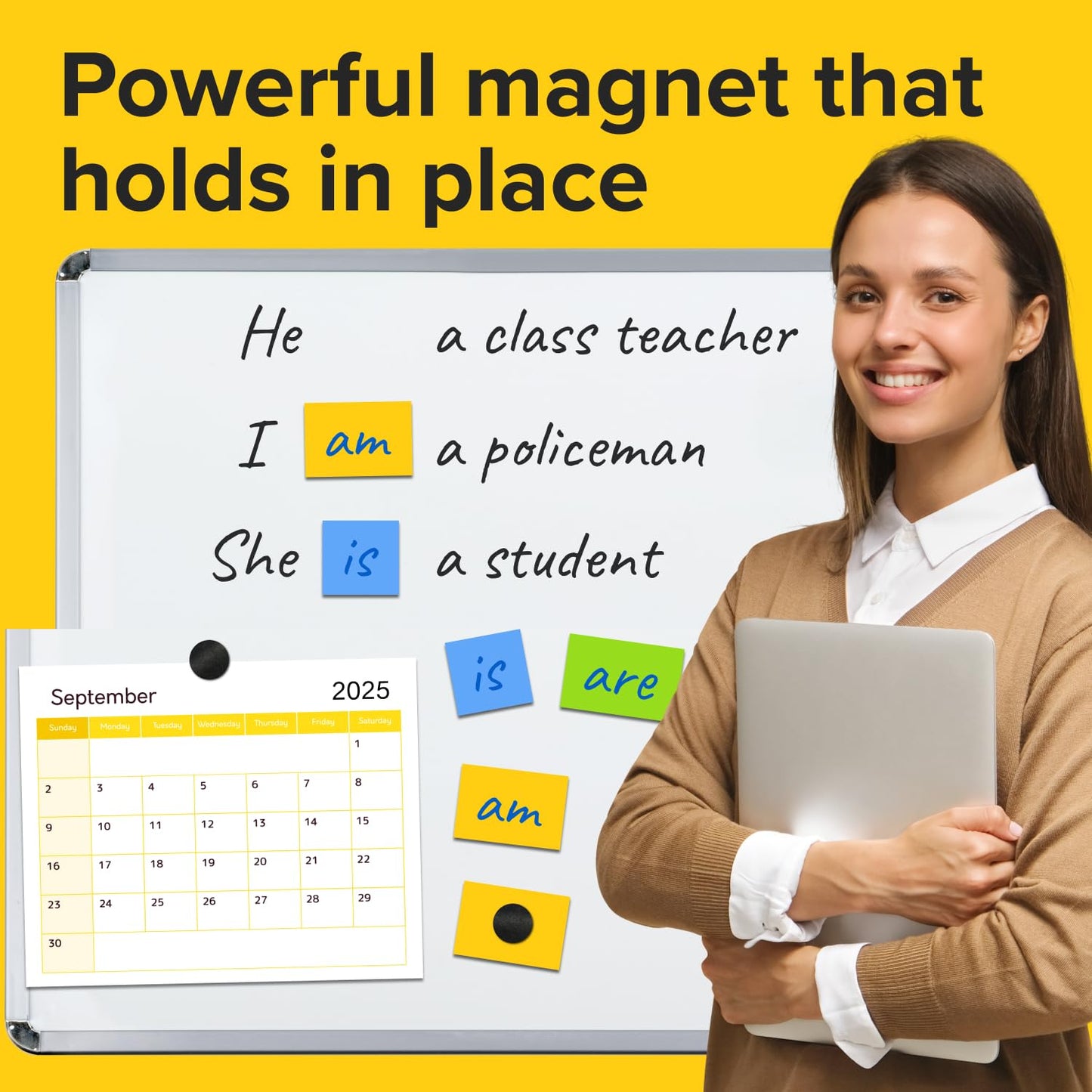 Peel-&-Stick Flexible Adhesive Magnets - 80 Magnetic Dots for Office Supplies, Whiteboard, Crafts, Fridge, & School Projects