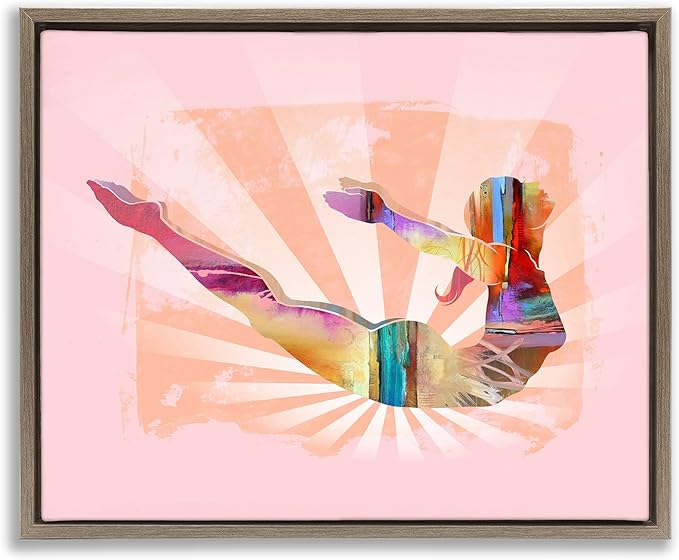 Stupell Industries Abstract Mindfulness Exercise Framed Floater Canvas Wall Art Design by Tim Parker, Brown Floater Frame, 31 x 25
