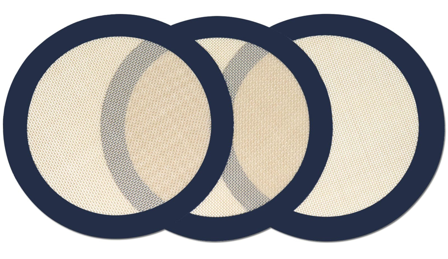 Eolilim 3PC Round Silicone Baking Mats, 8 inch Silicone Mats for Baking Easy to Clean, Reusable Baking Mats, Silicone Circle Mats for Cake Pan