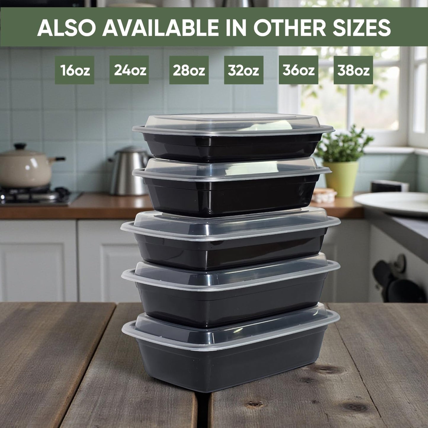 50 Pack (100 Piece) 28 oz Meal Prep Containers Reusable BPA Free Leakproof Stackable Food Storage Containers with Lids, Microwave & Dishwasher Freezer Safe To Go Bento Box Style Take Out Clear Plastic