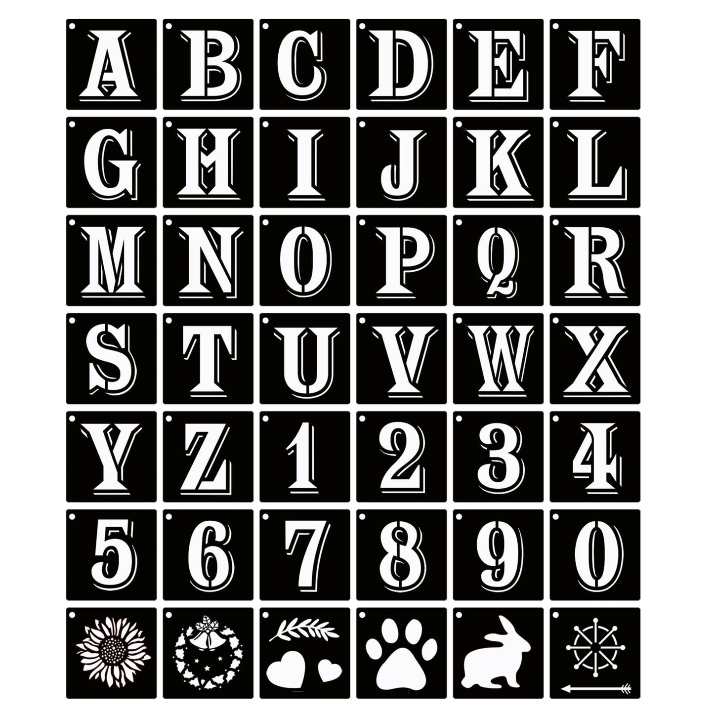 ASMPIO 8 Inch Letter Stencils Symbol Numbers Craft Stencils, 42 Pcs Reusable Plastic Alphabet Templates for Painting on Wood, Wall, Fabric, Rock, Glass, Signage, DIY Art Projects (8 Inch)