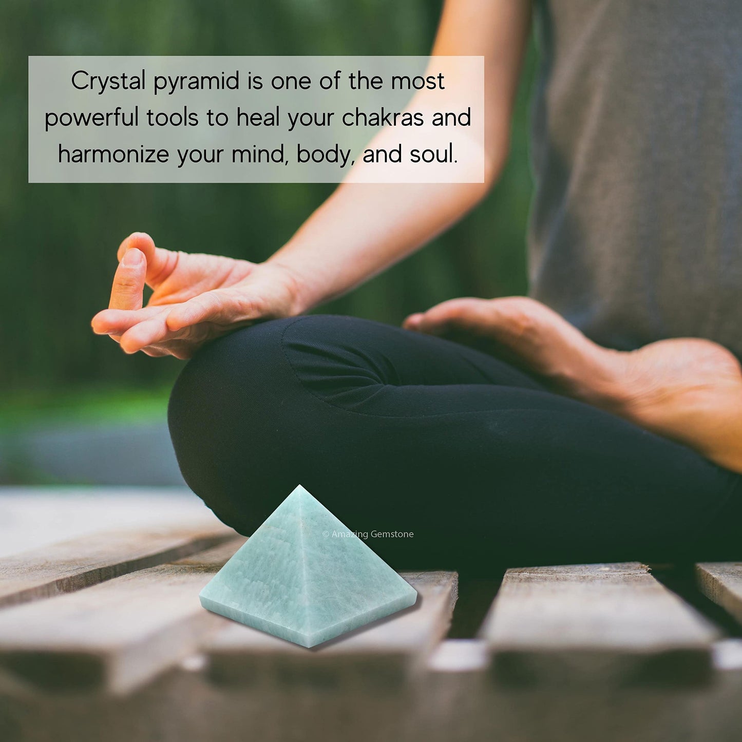 Amazing Gemstone Amazonite Pyramid Crystal Healing Stones - 1.5" Great Pyramid Figurine of Natural Stone Pyramid for Meditation, Reiki, Chakra Balancing and Crystal Pyramids Grid