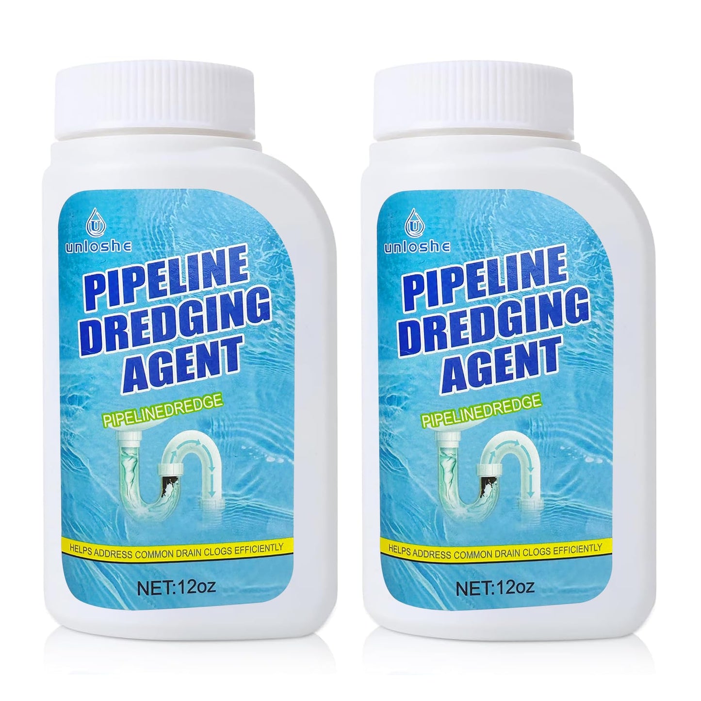 Pipeline Dredging Agent, Drain Clog Remover, Powerful Sink Drain Cleaner for Bathroom and Kitchen Sink Pipe Unclog (2PCS)