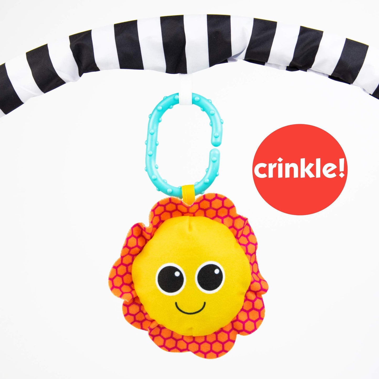 Sassy Black & White Tummy Time Playmat for Tummy or Back Play with Detachable Toys, Ages 0+ Months