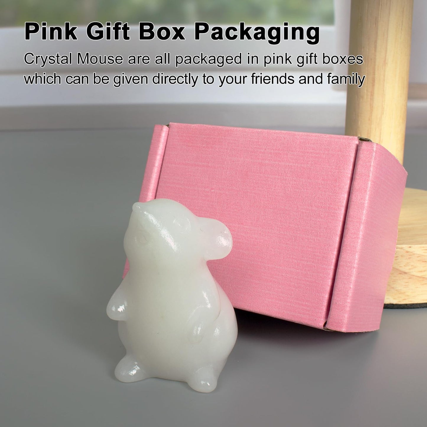 Ytbeoxk Handmade White Marble Crystal Mouse Figurine Natural Quartz Mouse Sculpture Wealth Attracting Feng Shui Decor Mini Desk Ornament Meditation Crystal Animal Mouse.