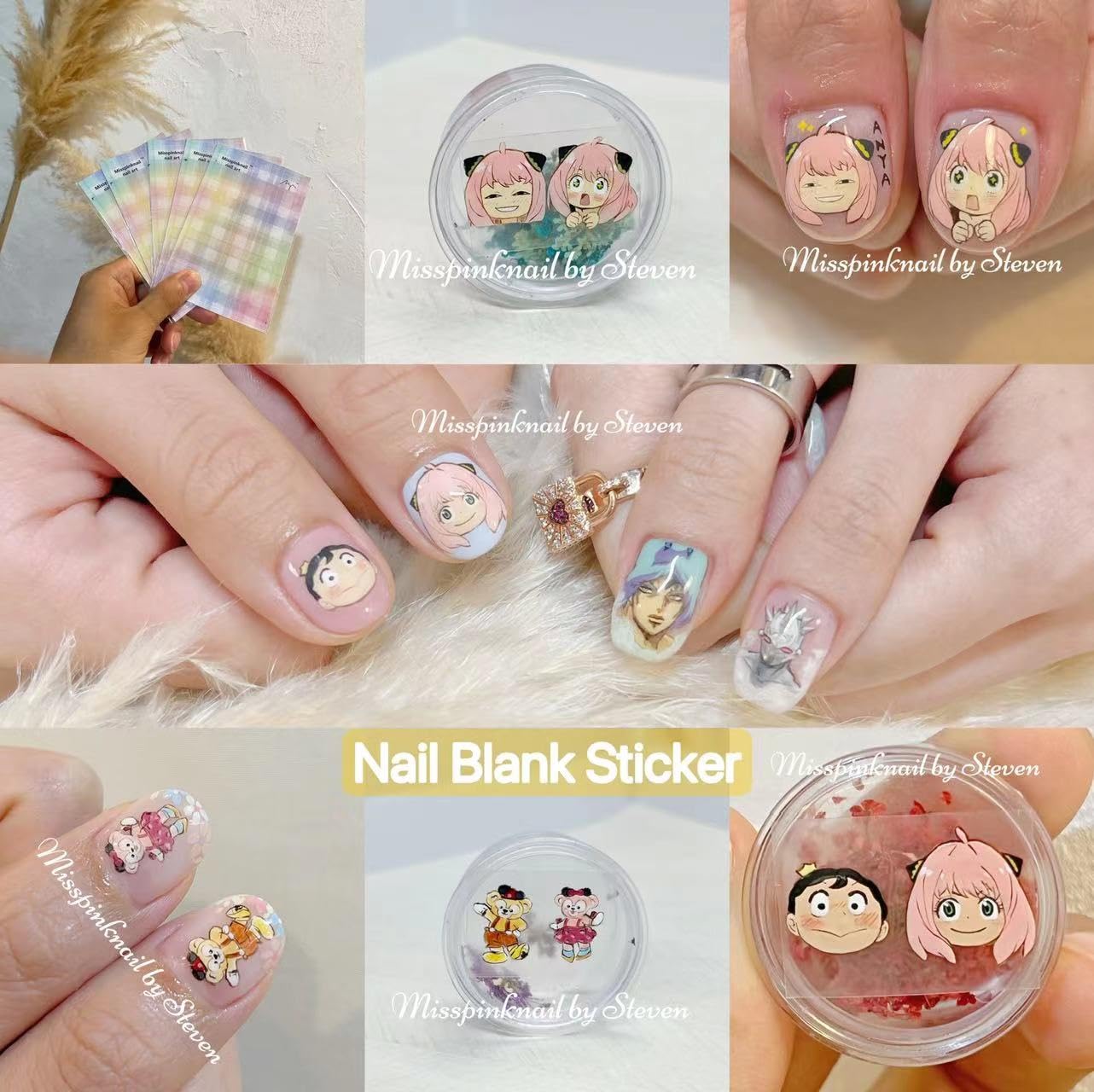 3pcs Blank Sticker DIY Adhesive Sticker Nail Profession use Drawing Sticker Transparent Convenient Tools Tailor Made for Your Clients