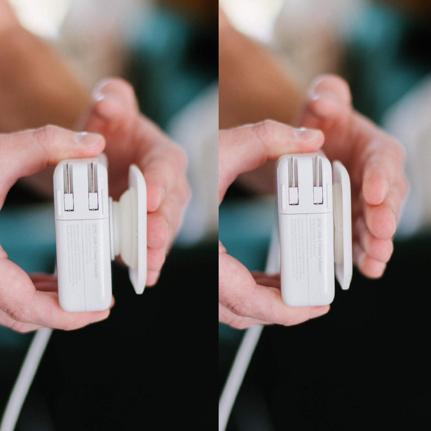 Fuse Reel The Side Kick Collapsible Charger Organizer and Travel Accessory,Usb-c, Compatible with MacBook and PC Charging Cords and Adapter Cable Management White
