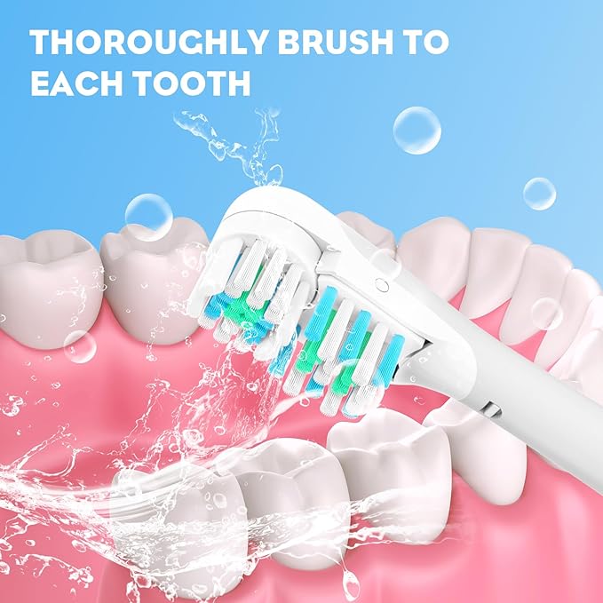 4X Spin Sensitive Toothbrush Dual Clean Cross Replacements Attachments Brush Heads Refill Accessories Compatible with Oral B 4732 3733 4734 Rotating Power Toothbrush Heads & Crisscross Bristles