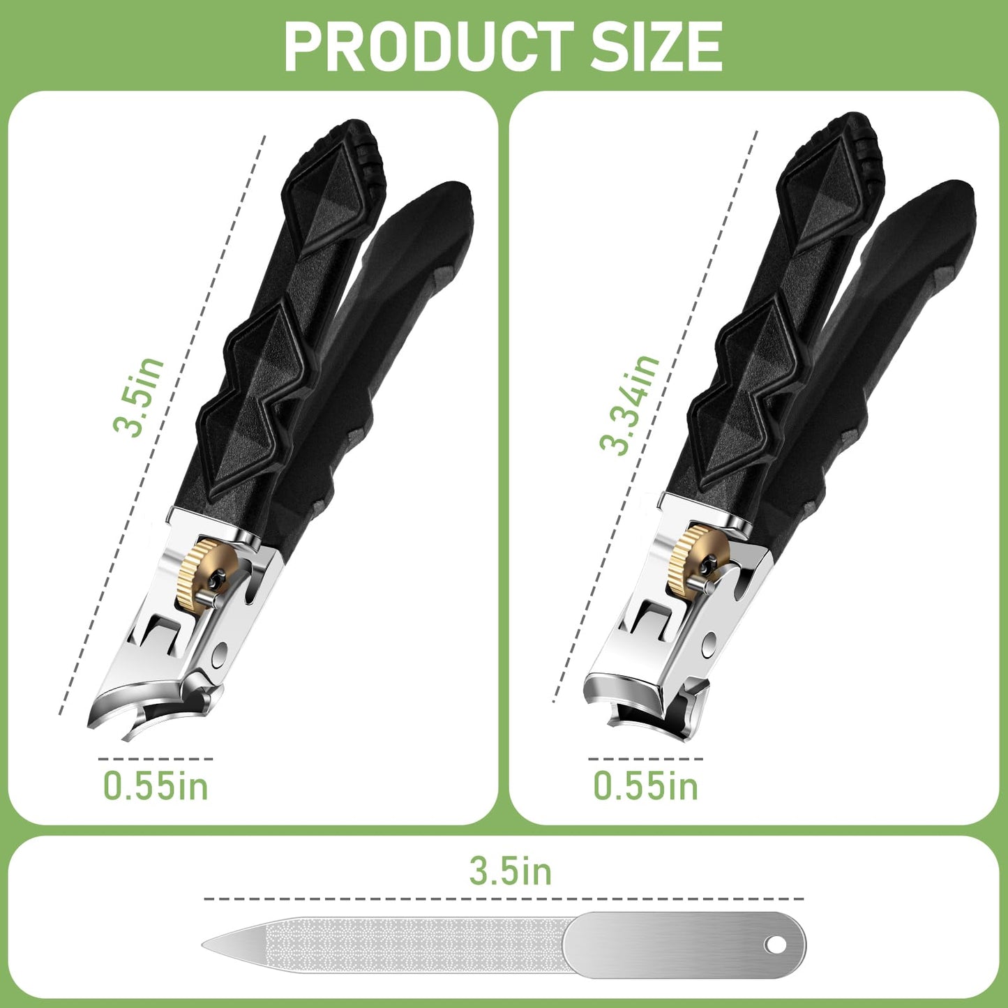 Toenail Clippers for Thick Toenails, Slanted Nail Clippers for Men, Heavy Duty Ingrown Toenail Clippers Nail Cutters, Ultra Sharp Wide Jaw Opening Nail Clippers with Long Handle