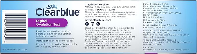 Clearblue Digital Ovulation Predictor Kit, Featuring with Digital Results, 10 Digital Ovulation Tests. (Pack of 2)